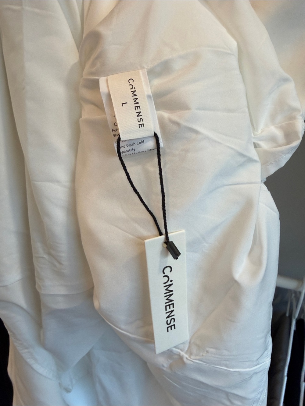 Commense White Midi Dress with Black Scallop Trim - Picture 7 of 7